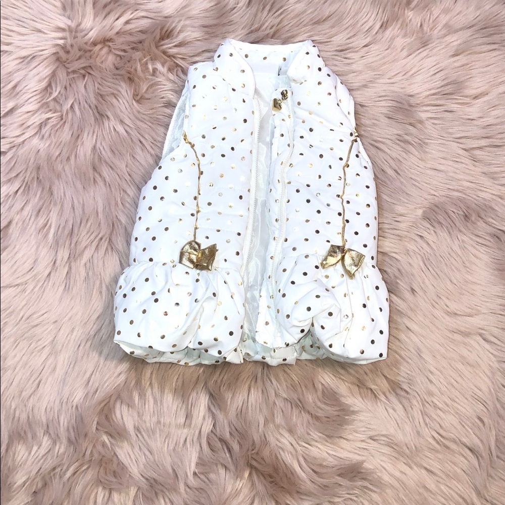 Kids Headquarters White And Gold Vest